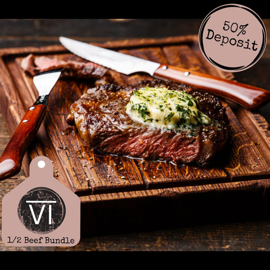 1/2 Beef Bundle - Flexible Payment Option: 50% Deposit Price Listed